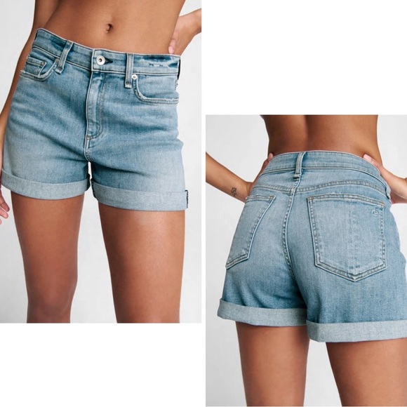 Rag & Bone Nina High Rise Shorts in Harper - Picture 2 of 9